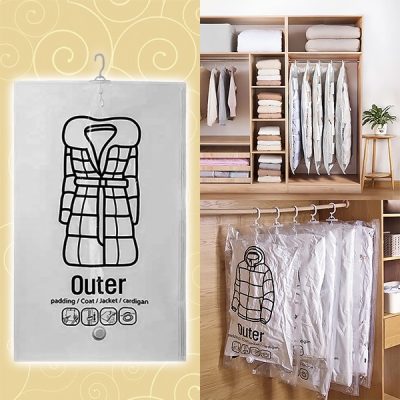 Felakasztható vákuumos tárolózsákok - (4 db) | VACUHANG