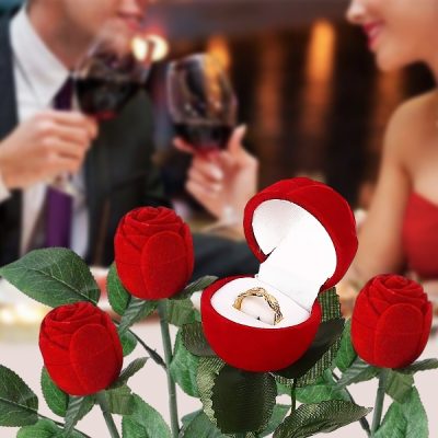 1db bársony rózsa gyűrű doboz | ROSABOX