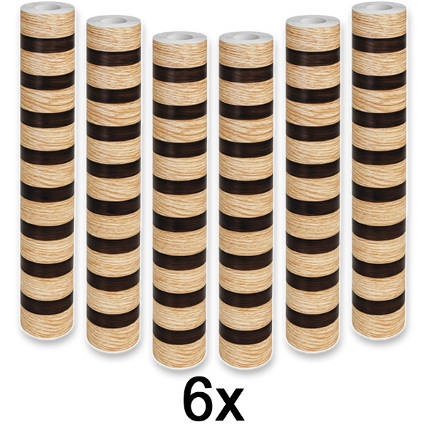 6x Természetes fa hatású falmatrica | LINEWALL