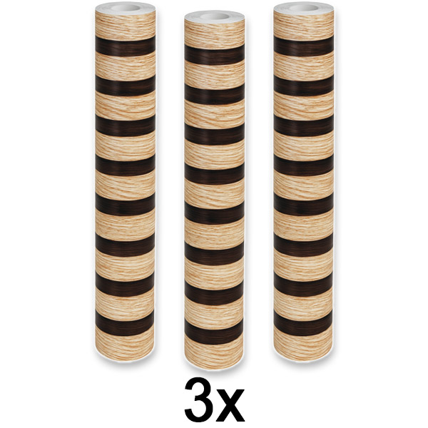 3x Természetes fa hatású falmatrica | LINEWALL