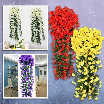 Valósághű mesterséges lógó virágok csokorban | HANGROSE