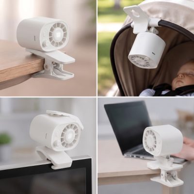 Csendes újratölthető ventilátor csipesszel | CLIPBREEZ